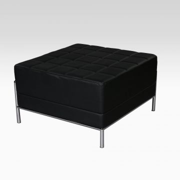 Black Square Upholstered Ottoman